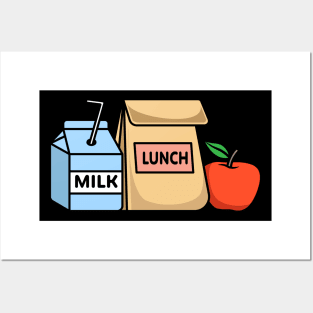 Lunch Milk Apple Posters and Art